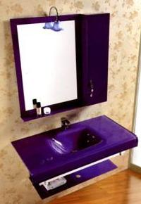 Meuble salle de bain violet