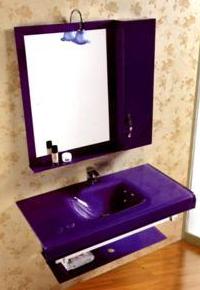 Meuble salle de bain violet